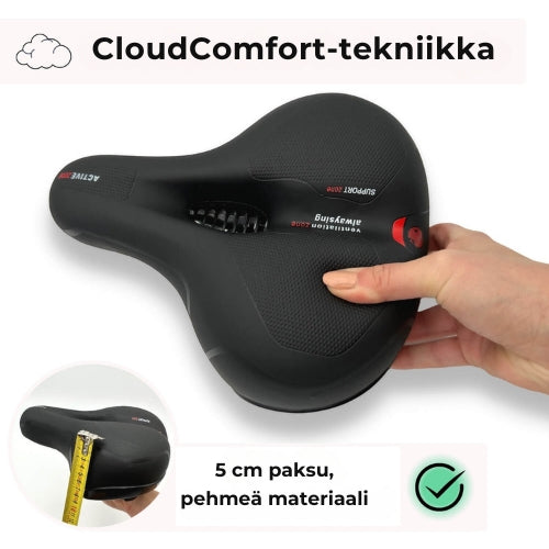 Mukava pyörän satula iskunvaimennuksella