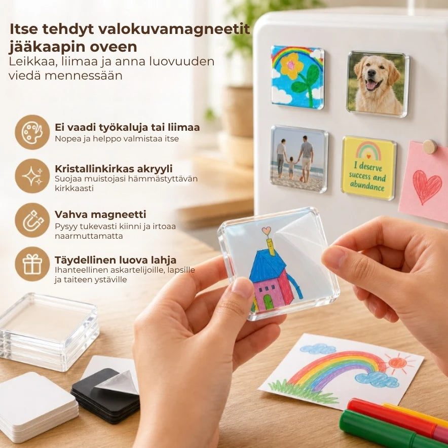 Tee-se-itse-magneettisarja valokuville ja piirustuksille (20 kpl)