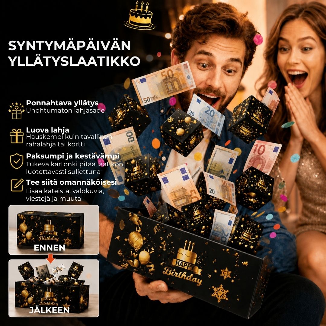 Ponnahtava syntymäpäivälaatikko
