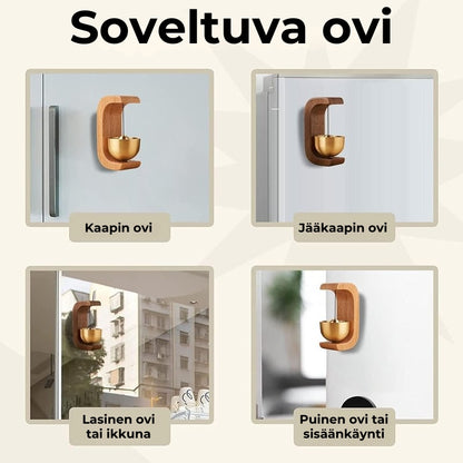 Magneettinen puinen tuuli- ja ovikello