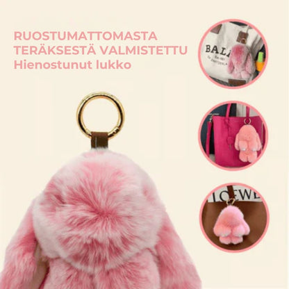 Käsintehty Bunny PomPom -avaimenperä