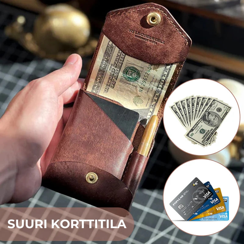 Vintage käsintehty nahkalompakko