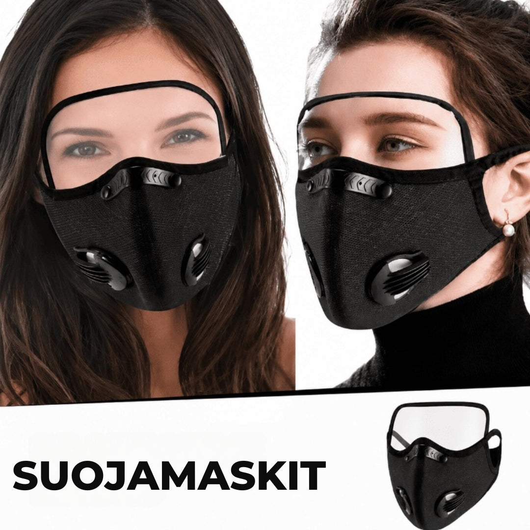 Kasvosuojain aktiivihiilisuodattimella
