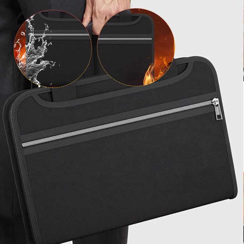 Suuri palonkestävä A4-asiakirjakansio kantokahvalla