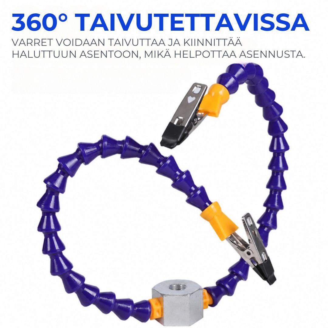 Säädettävä juotospidin joustavilla varsilla