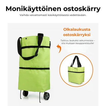 Kokoontaitettava ostoskassi pyörillä