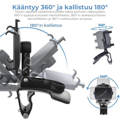 Taitettava 360° puhelinteline autoon