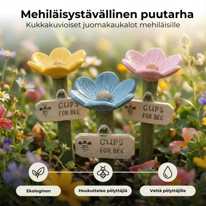 Kukanmuotoinen mehiläisten juomapaikka💧