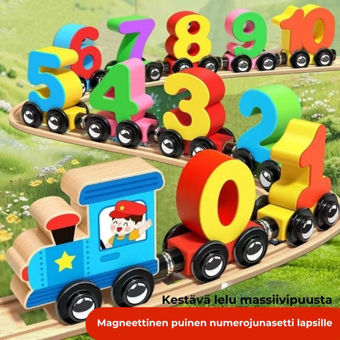 Magneettinen puinen numerojunasarja