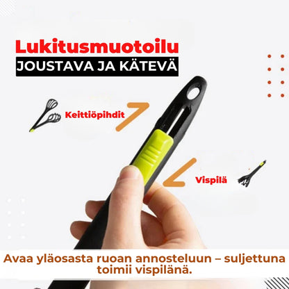 2-in-1 munavispilä & keittiöpihdit