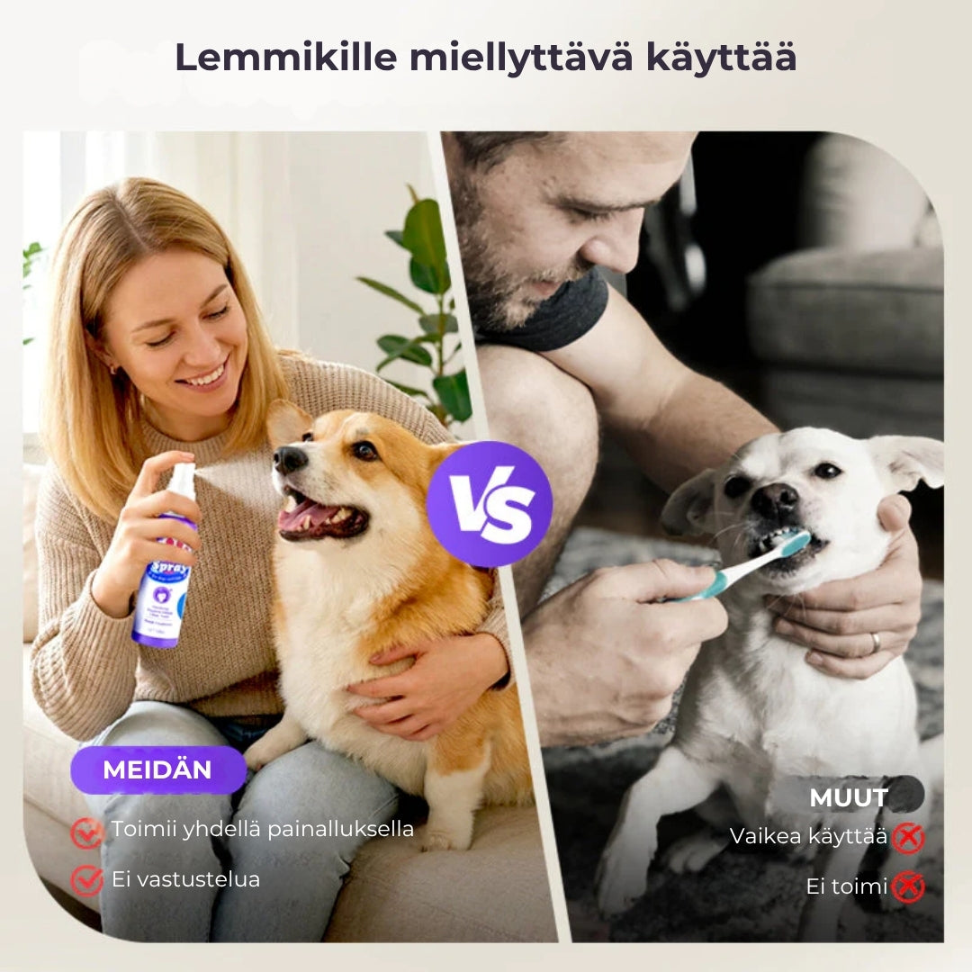 Hampaidenhoitosuihke lemmikeille