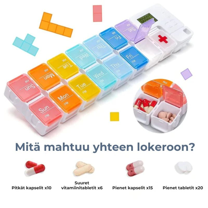 Viikoittainen lääkedosetti hälytysmuistutuksella