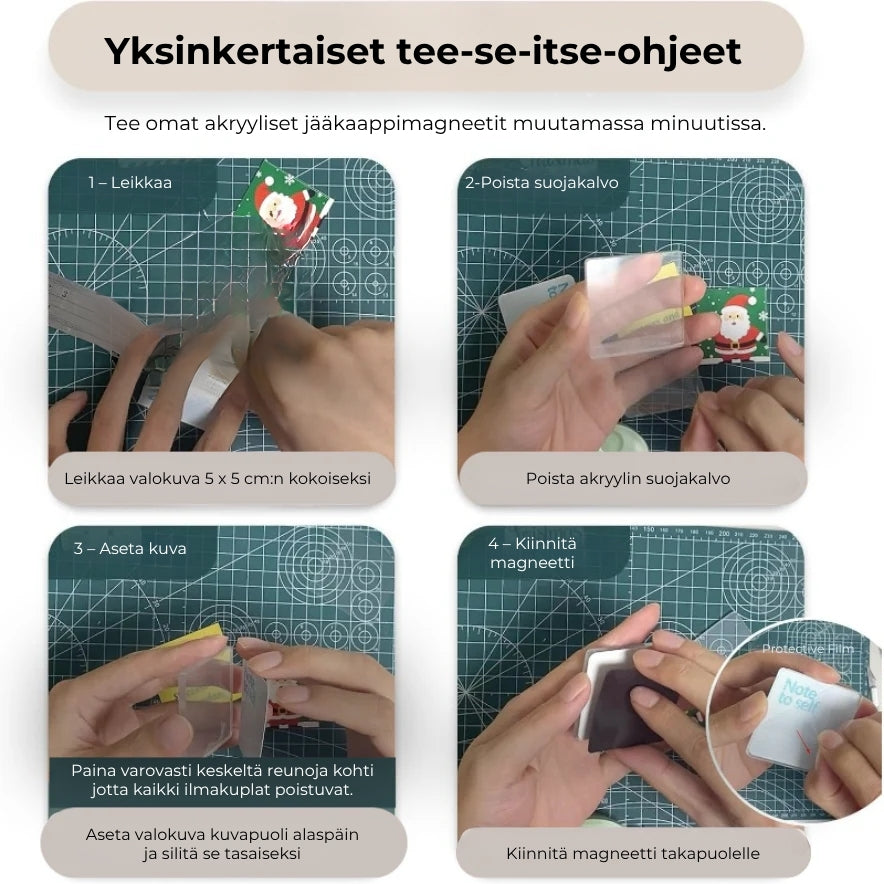 Tee-se-itse-magneettisarja valokuville ja piirustuksille (20 kpl)