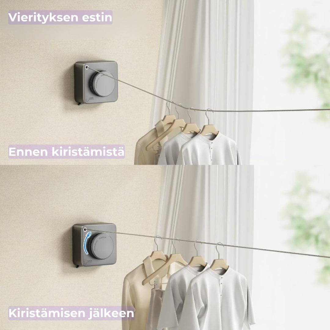 Sisäänvedettävä pyykkinaru