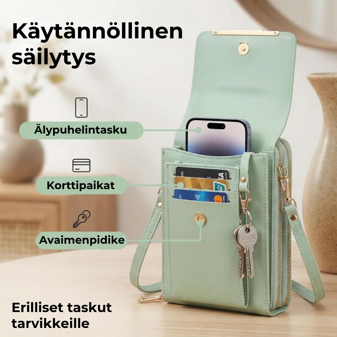 RFID-suojattu puhelinlaukku