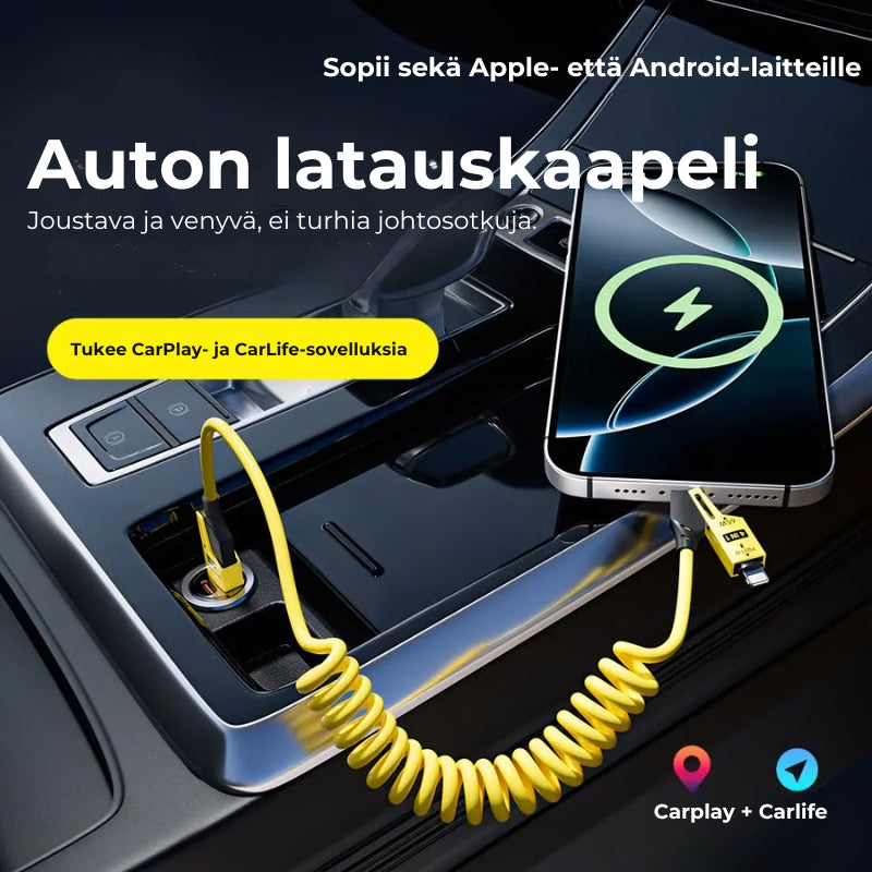 4-in-1 jousirakenteinen pikalatauskaapeli