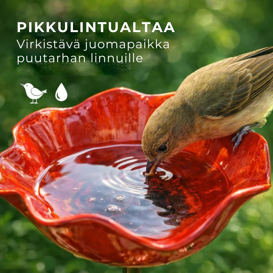 Käsintehty kukanmuotoinen lintuallas