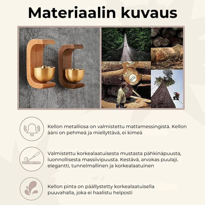 Magneettinen puinen tuuli- ja ovikello