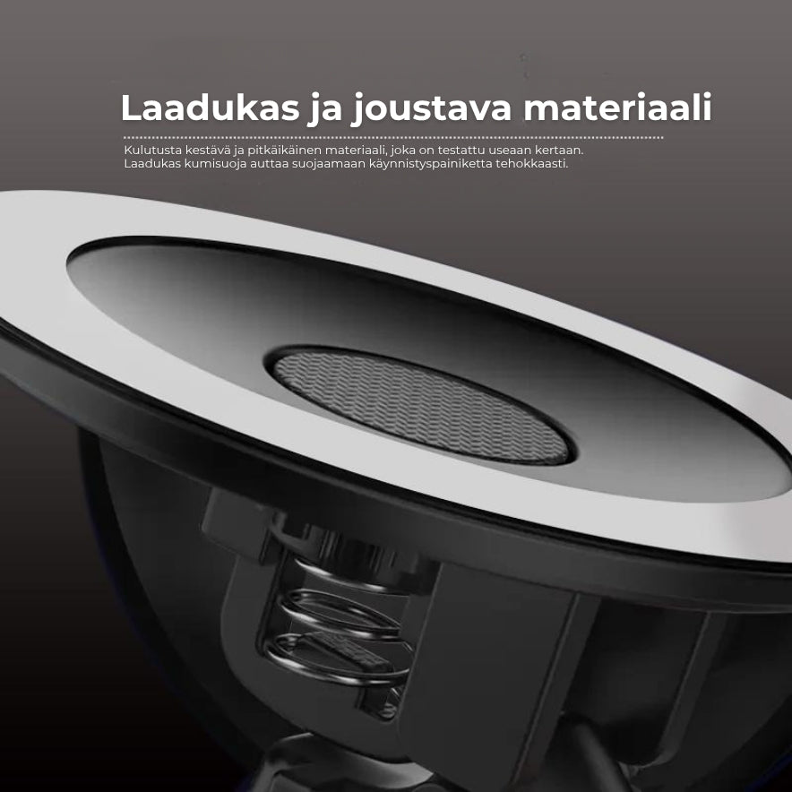 Metallinen käynnistyspainikkeen suojus vipukytkimellä