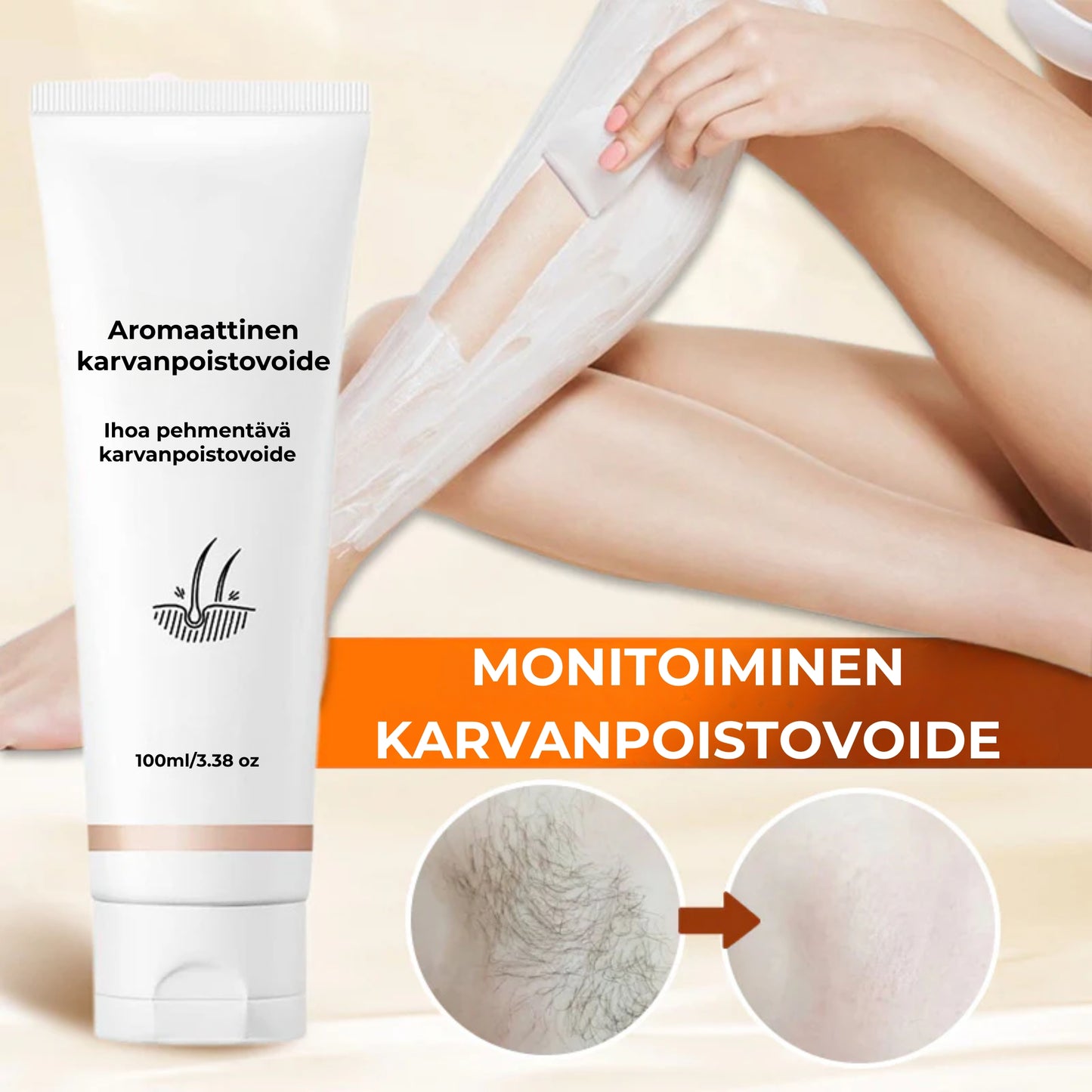 Hyväntuoksuinen karvanpoistovoide