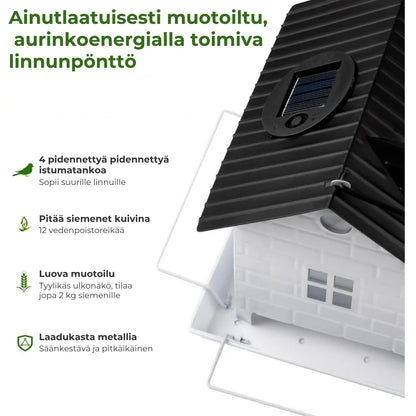 🕊️ Aurinkokäyttöinen linnunpönttö – automaattinen valaistus