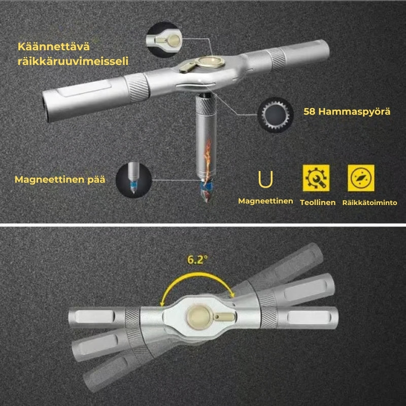24-osainen kompakti ruuvimeisselisarja