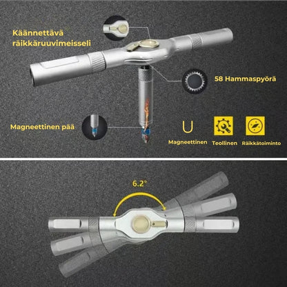 24-osainen kompakti ruuvimeisselisarja