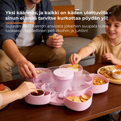Kääntyvä välipalalautanen, 5 lokeroa