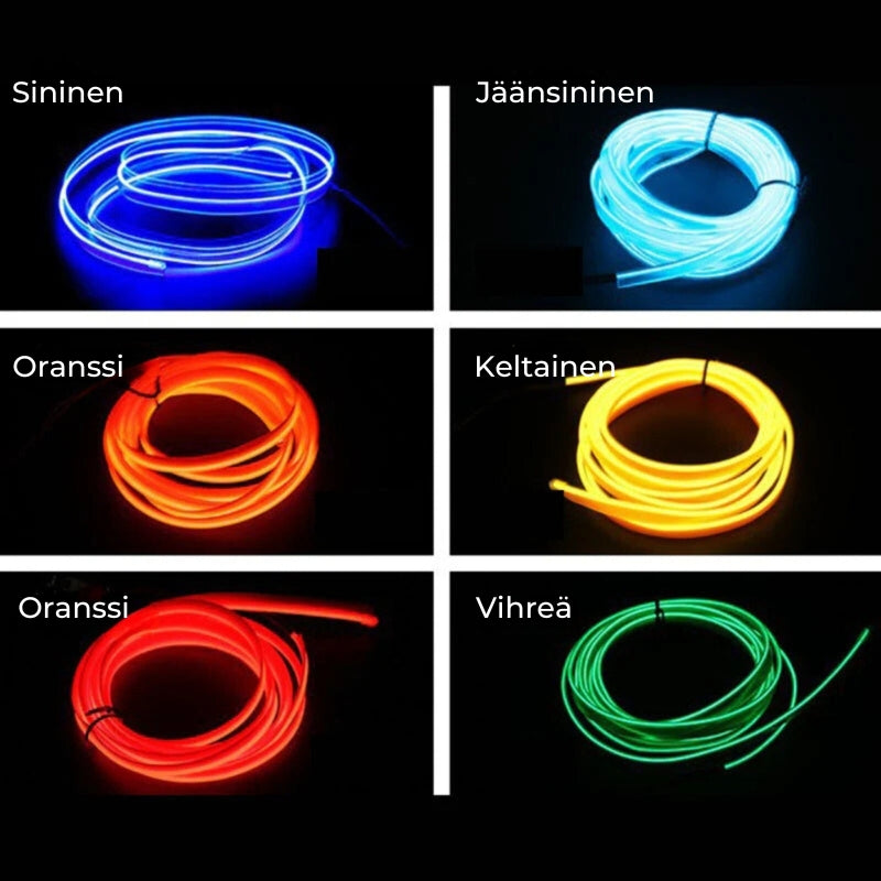 Auton RGB LED-tunnelmavalaistusnauhat