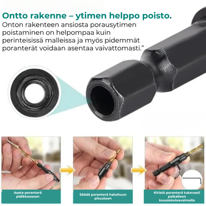 5-osainen titaanipinnoitettu HSS-puuporanteräsarja