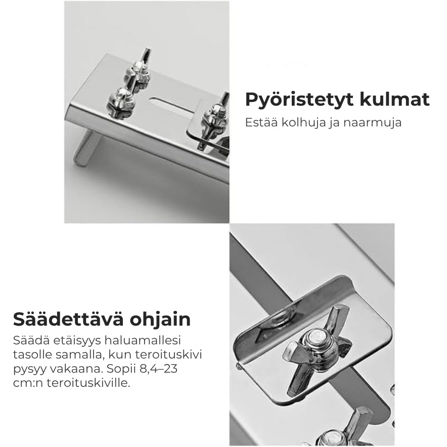 Säädettävä teroituskiven pidike tiskialtaan päälle