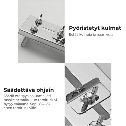 Säädettävä teroituskiven pidike tiskialtaan päälle