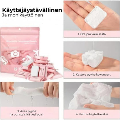 Puristetut puuvillapyyhkeet