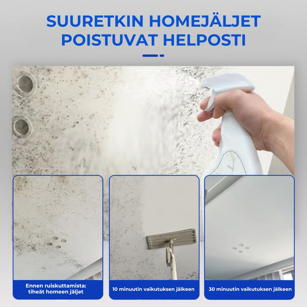 Nopeavaikutteinen homeenpoistospray seinille ja saumoihin
