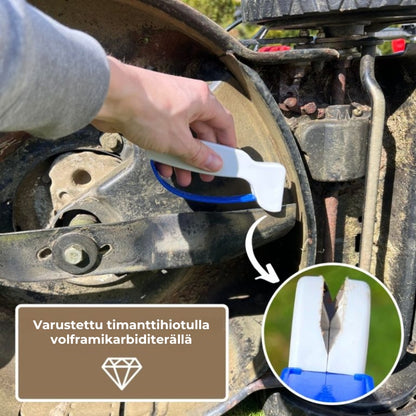 Monikäyttöinen teränteroitin veitsille ja puutarhatyökaluille