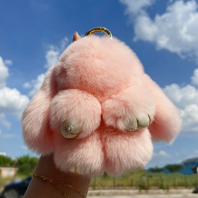 Käsintehty Bunny PomPom -avaimenperä