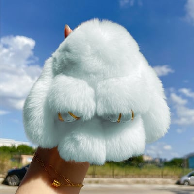 Käsintehty Bunny PomPom -avaimenperä