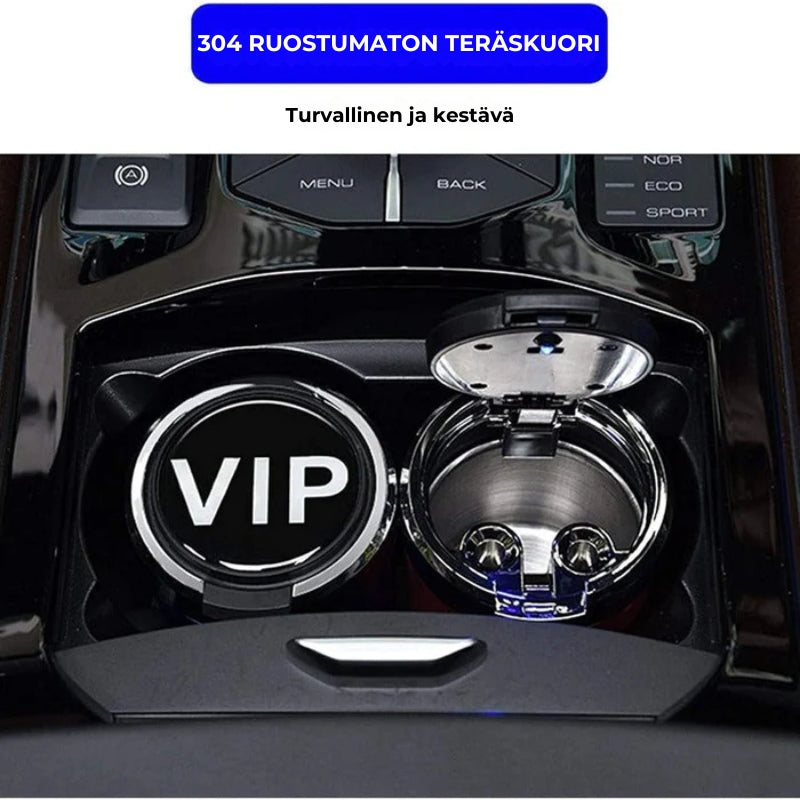 Palonkestävä LED-tuhkakuppi autoon