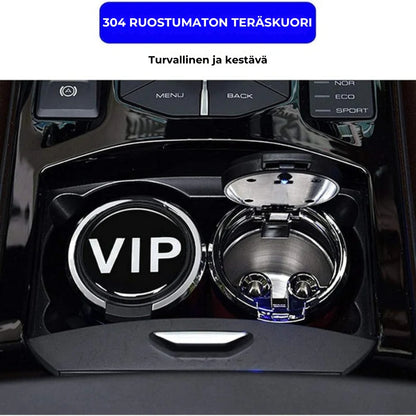 Palonkestävä LED-tuhkakuppi autoon