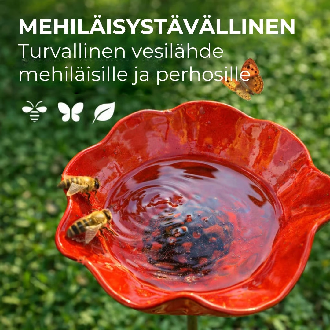 Käsintehty kukanmuotoinen lintuallas