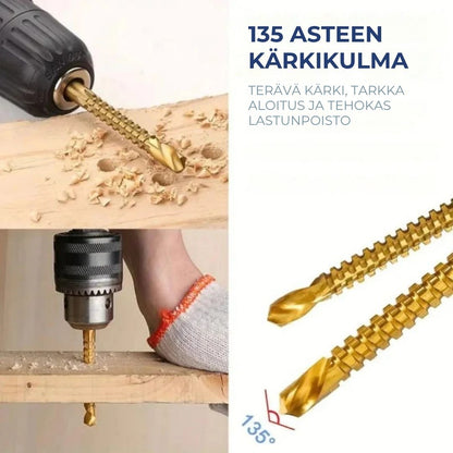 Titaanipinnoitettu monimateriaaliporanteräsarja