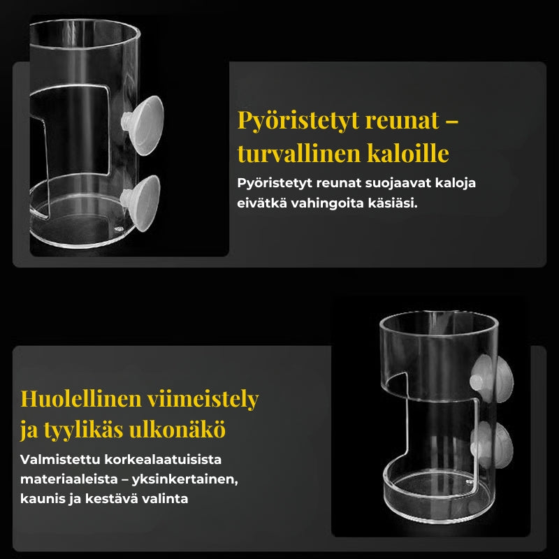 Sotkuton ruokinta-automaatti akvaarioon