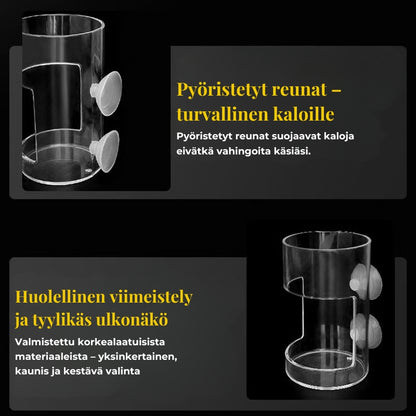 Sotkuton ruokinta-automaatti akvaarioon