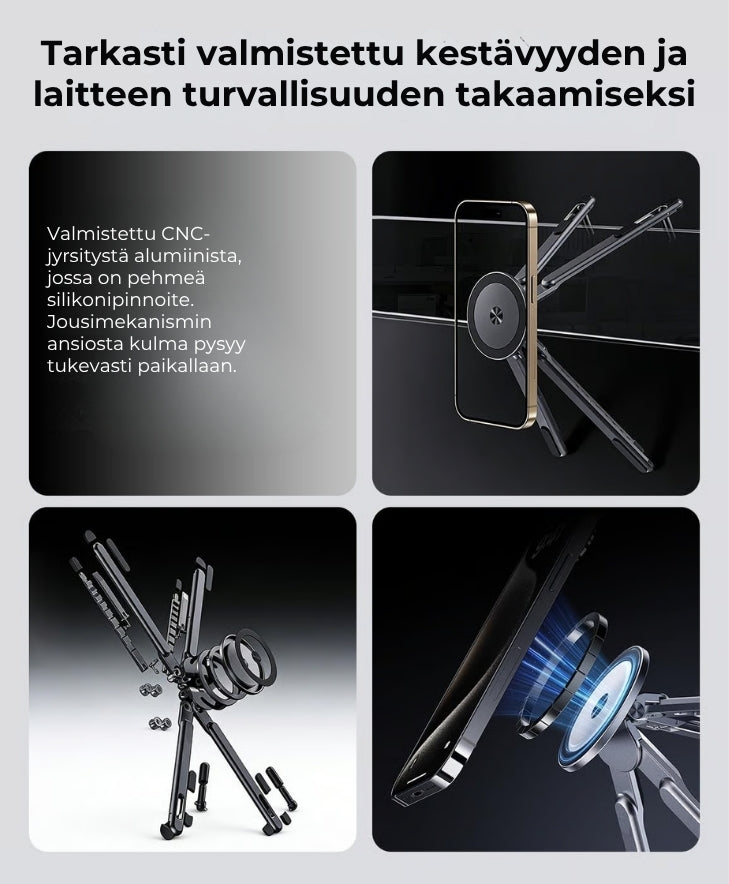 3-in-1-taitettava magneettinen elektroniikkateline