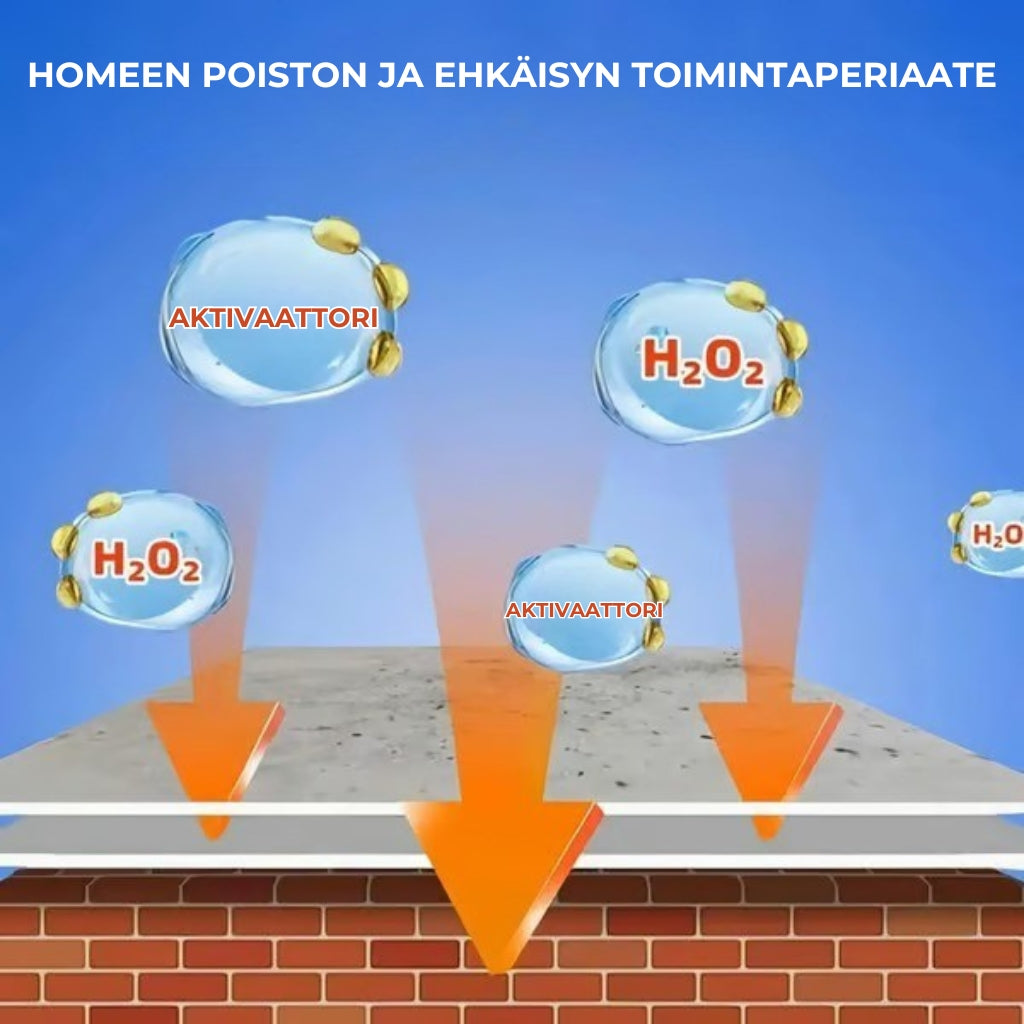 Nopeavaikutteinen homeenpoistospray seinille ja saumoihin