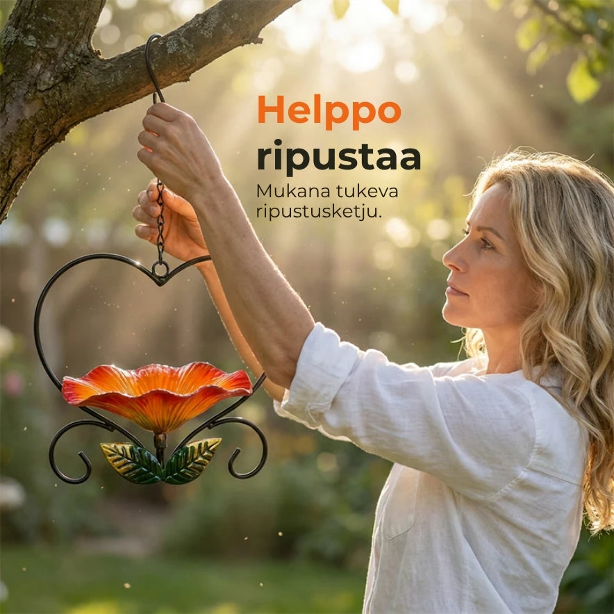 Kukanmuotoinen lintujen ruokinta-astia