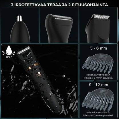 3-in-1 sähköinen vartalotrimmeri miehille