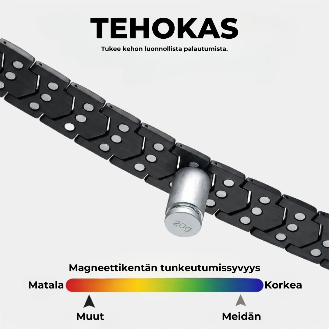 Metallinen magneettiterapiarannekoru miehille