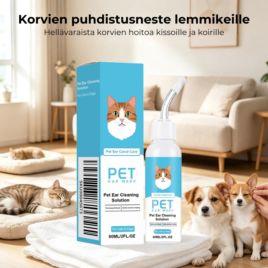 Korvanpuhdistustipat koirille ja kissoille – 60 ml