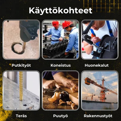 ⚙️ Kierukkaporanteräsarja – HSS, titaanipinnoitettu, sopii moniin materiaaleihin